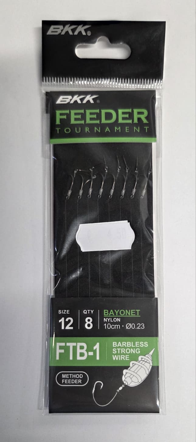 BKK Feeder Tournament Amo 12 Filo 0.23 10 cm Con Baionetta Senza Ardiglione